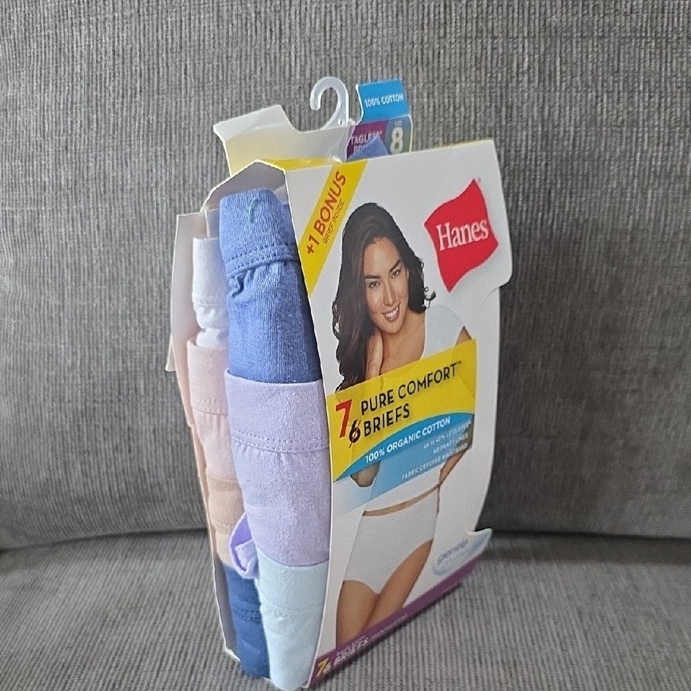 Women's Hanes Pure Comfort Briefs, Pack Of Seven, NWT, Size 8 - Picture 7 of 10